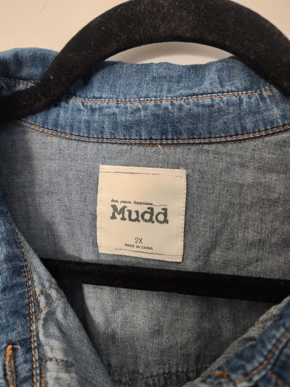 Mudd Denim Chambray  Button-Up Shirt - Picture 3 of 4